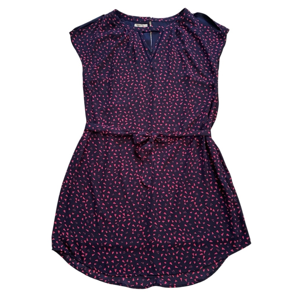 Maurices Navy Dress with Pink Triangle Print